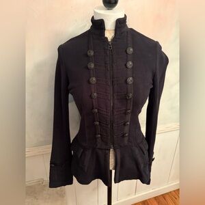 Ralf Lauren denim supply,Women's Black Military Style Jacket